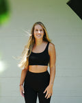 Top yoga donna viscosa nero