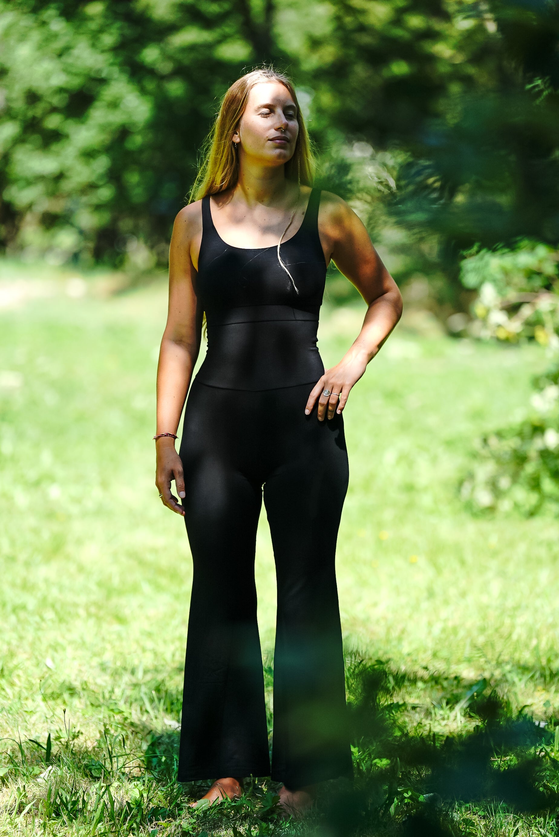 Leggings yoga donna viscosa nero
