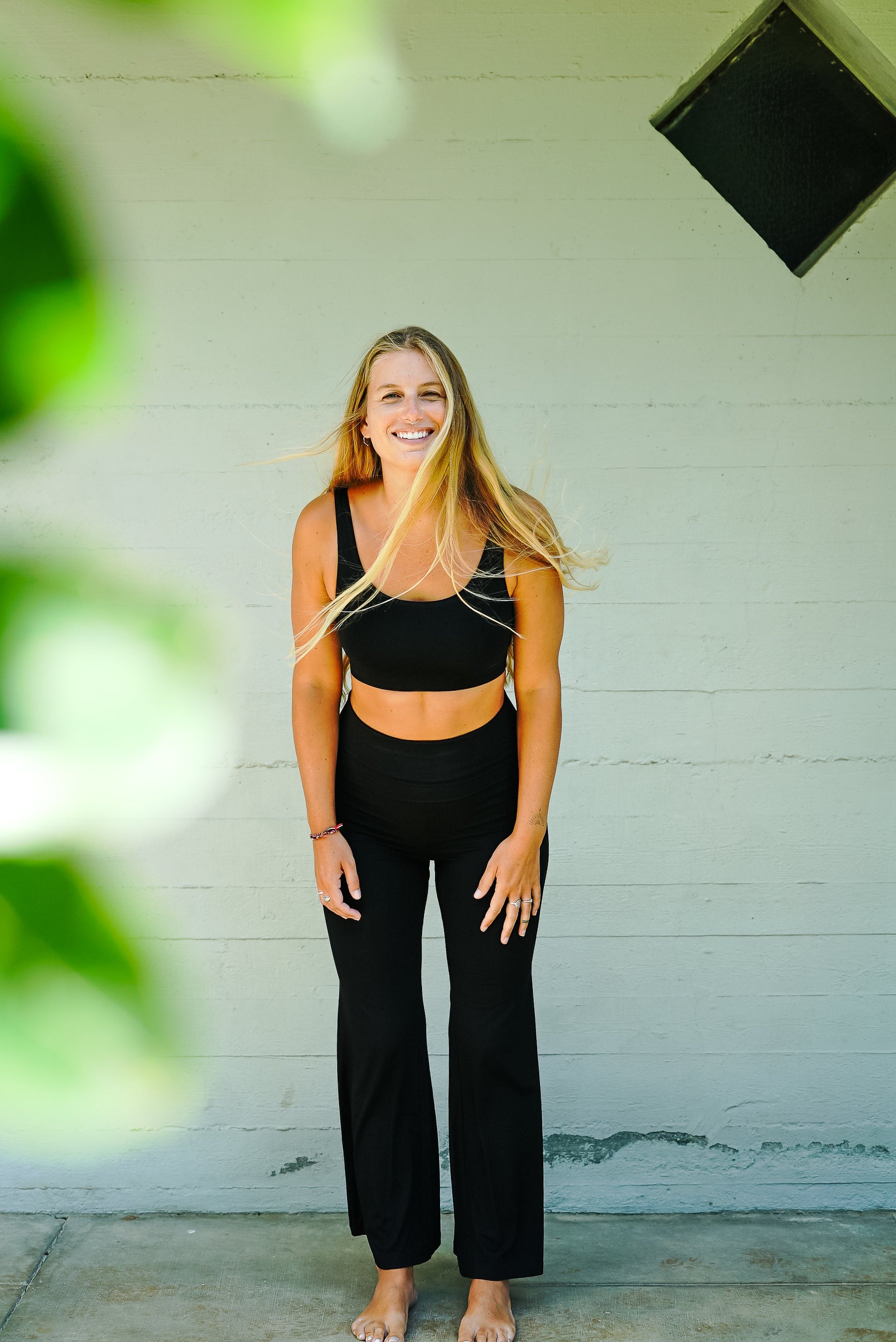 Top yoga donna viscosa nero