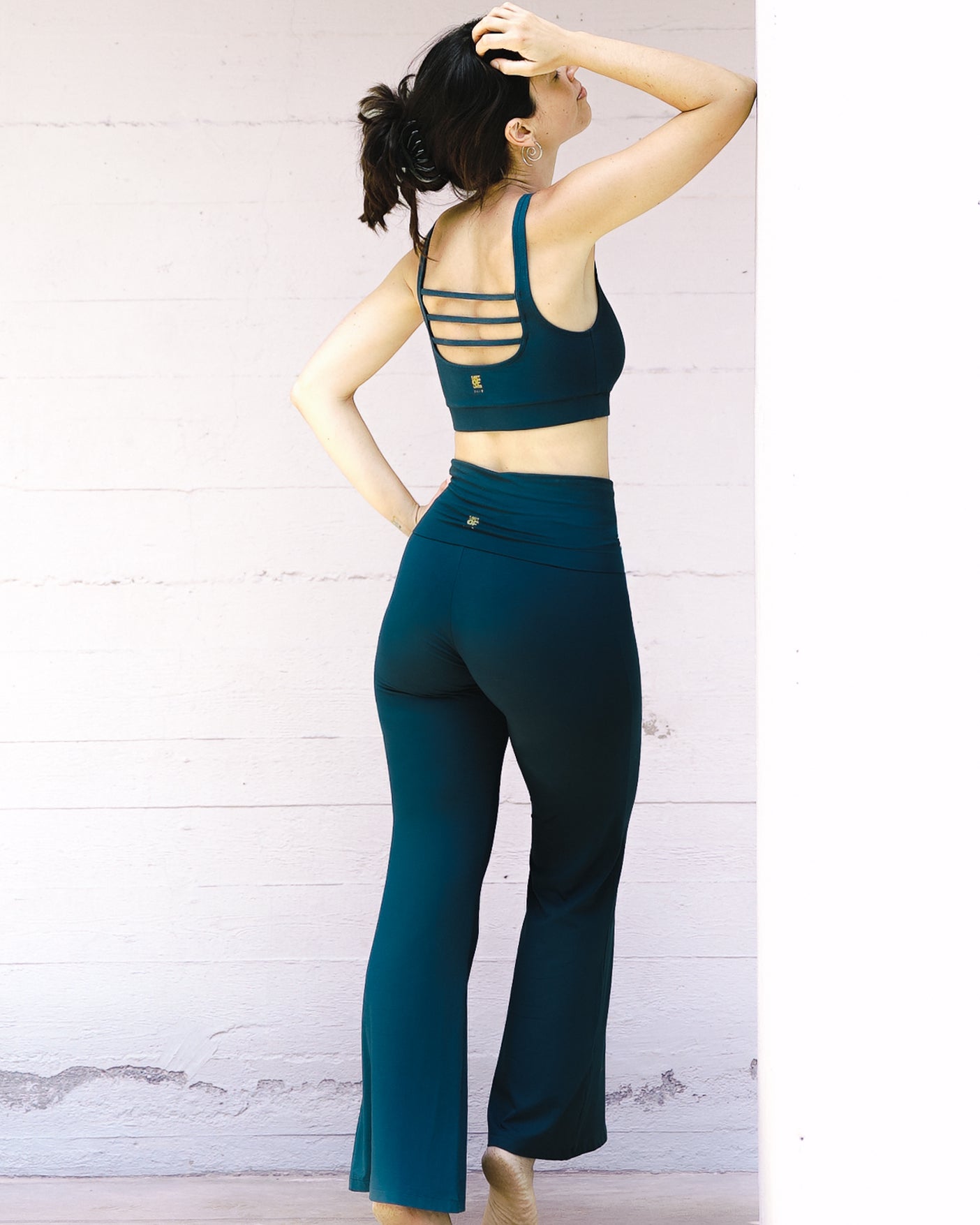 Leggings yoga donna viscosa ottanio