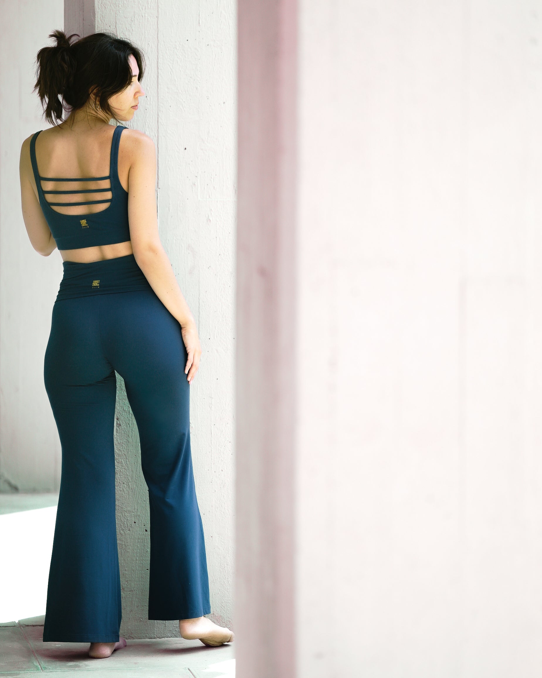 Leggings yoga donna viscosa ottanio