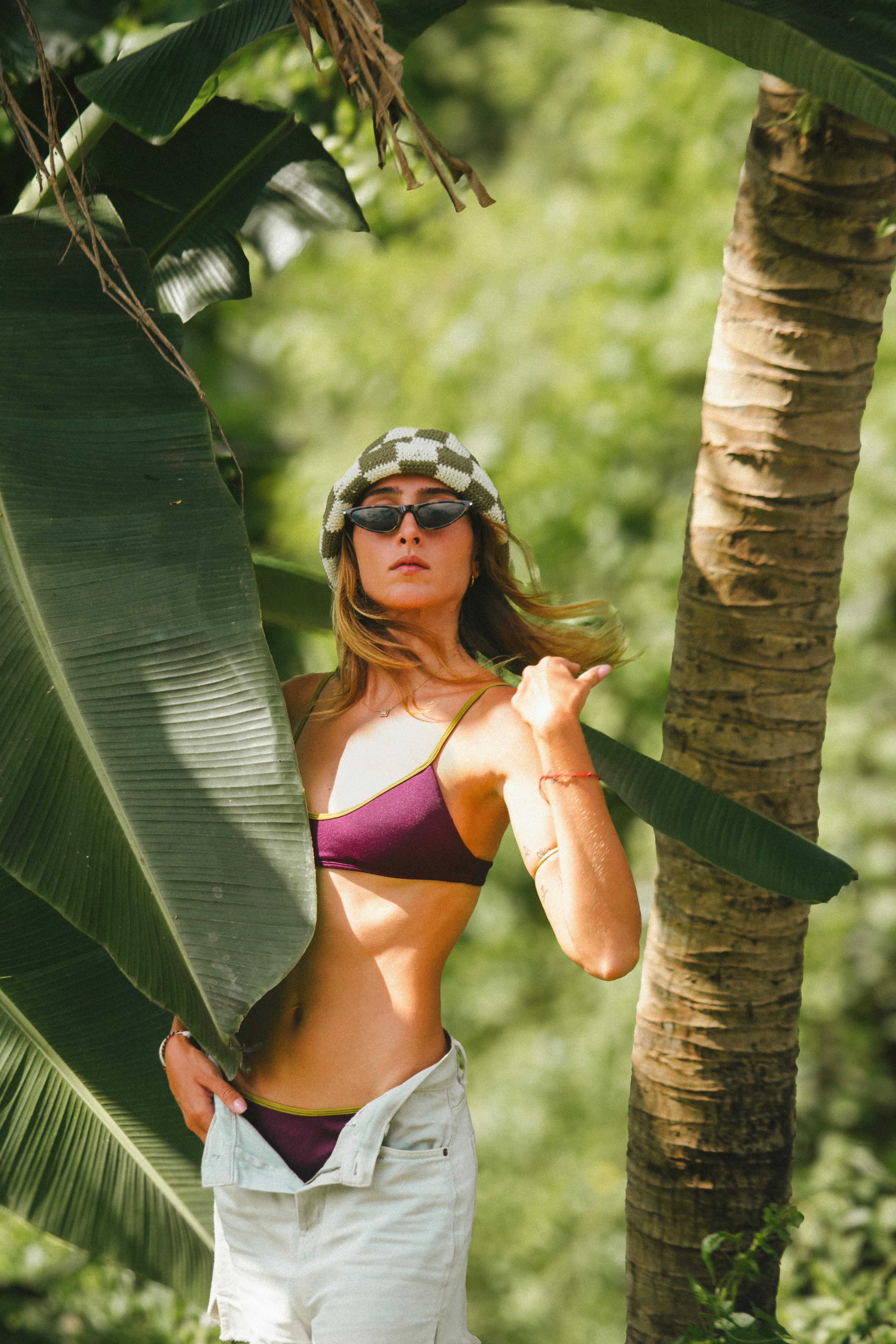 Top bikini donna Bali shiny prugna
