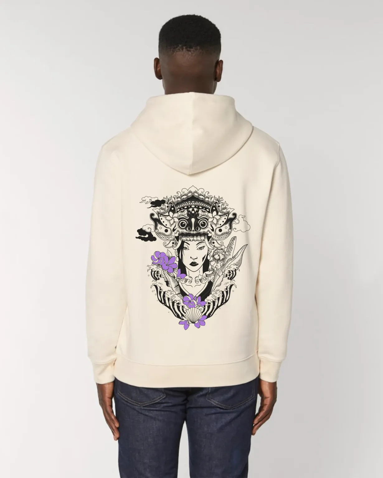 Felpa unisex cappuccio Barong panna