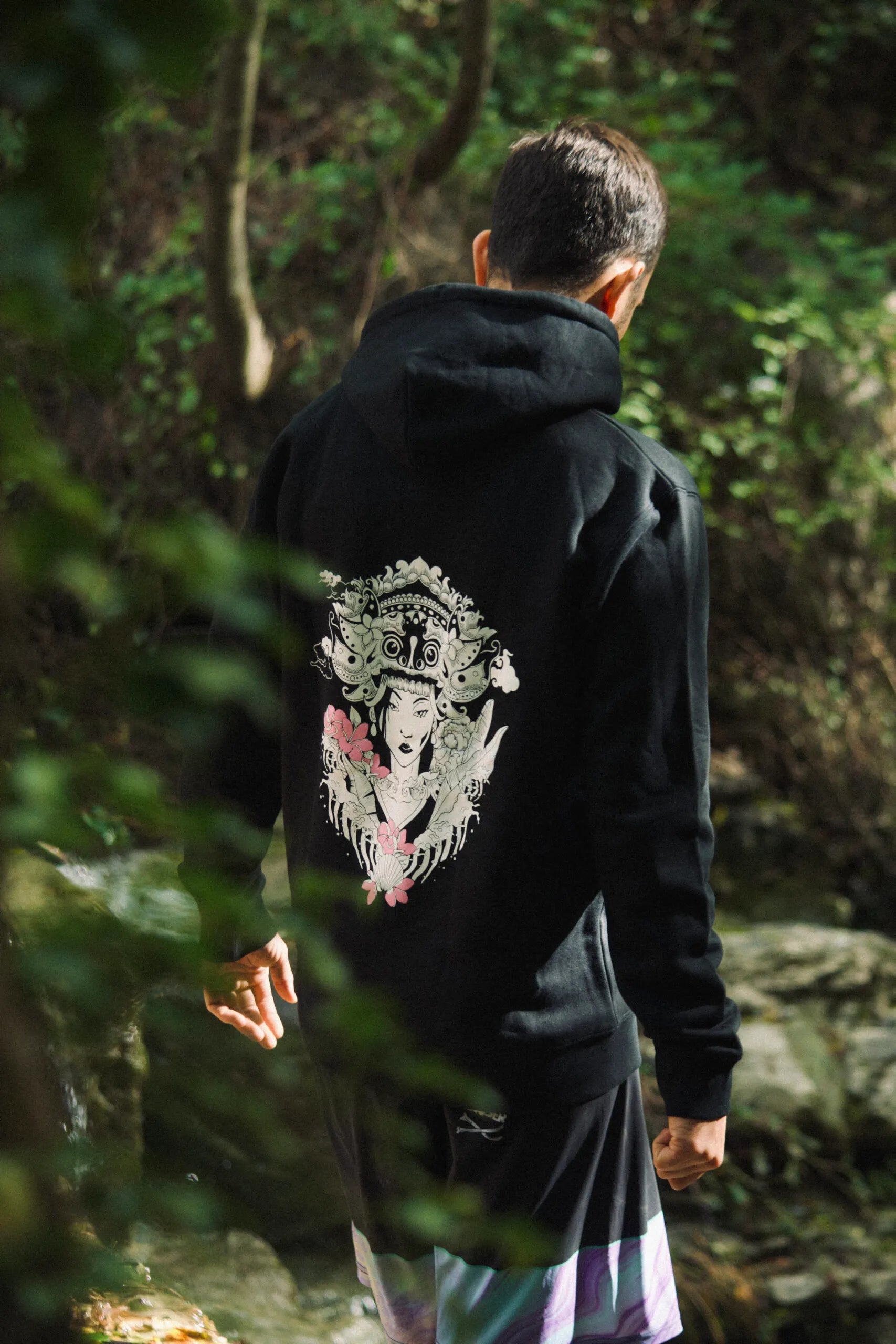 Felpa unisex cappuccio Barong nera