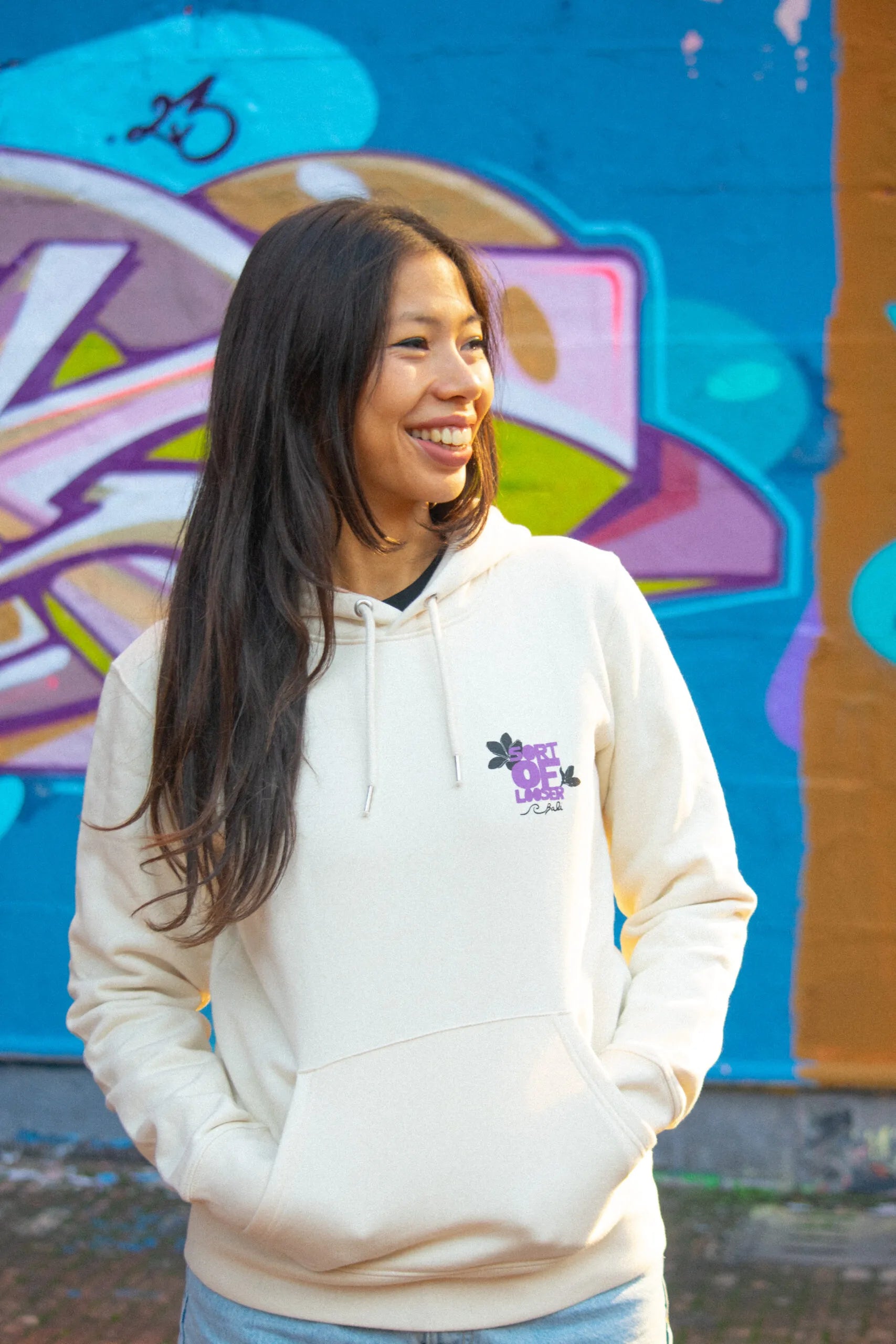 Felpa unisex cappuccio Barong panna