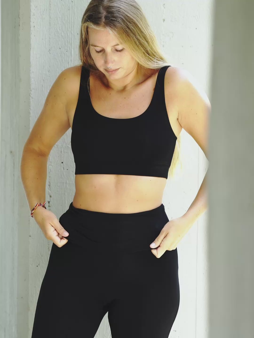 Leggings yoga donna viscosa nero